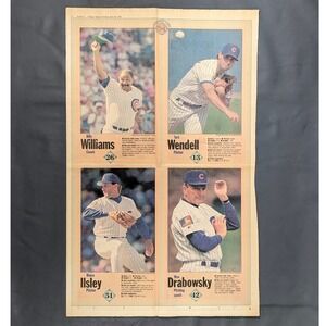 1994 Chicago Tribune Chicago Cubs Cards Billy Williams Turk Wendell Newspaper